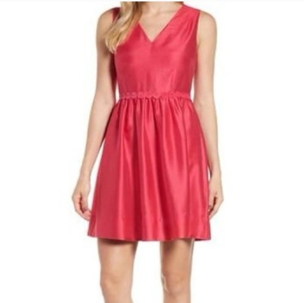Draper James Red V-Neck Sleeveless Mini Dress